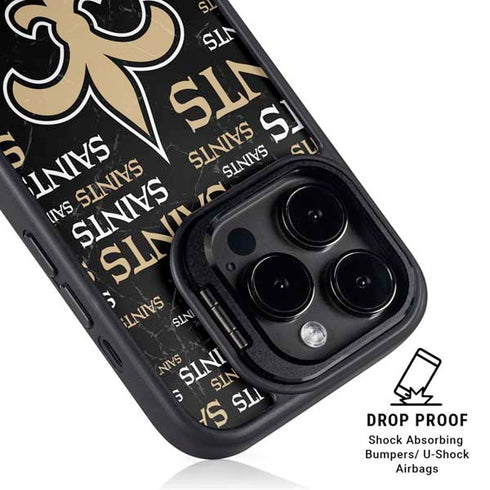 NFL New Orleans Saints Black Blast iPhone 16 Pro Kickstand Case